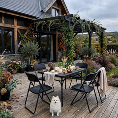 Sekey 5-teilig Gartenmöbel Set, 4 Stühle mit Tisch klappbar
