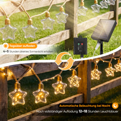 LED Solar Lichterkette mit 1200 mAh Akku und bis zu 12 Stunden Leuchtdauer