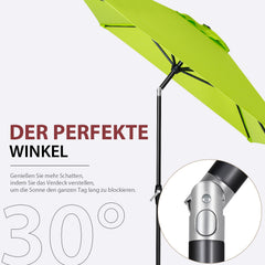 Sekey 300 x 200 cm aluminum parasol with crank, sun protection UV50+