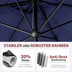 Sekey 300 x 200 cm aluminum parasol with crank, sun protection UV50+