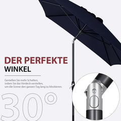 Sekey 300 x 200 cm aluminum parasol with crank, sun protection UV50+