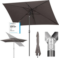 Sekey 300 x 200 cm aluminum parasol with crank, sun protection UV50+