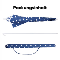 Sekey Sonnenschirm Ø160 cm rund mit Tragetasche & Bodenhülse, für Balkon & Strand
