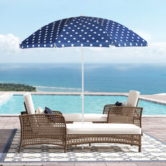 Sekey Sonnenschirm Ø160 cm rund mit Tragetasche & Bodenhülse, für Balkon & Strand