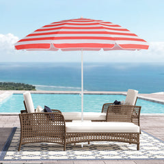 Sekey Sonnenschirm Ø160 cm rund mit Tragetasche & Bodenhülse, für Balkon & Strand