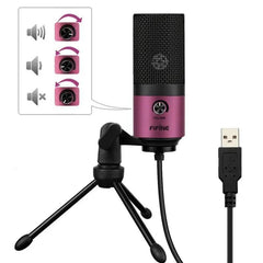 Fifine USB Kondensator Mikrofon mit Ständer, K669B Sekey