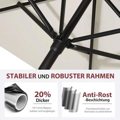 Sekey 200 x 125 cm Balkonschirm Rechteckig, Sonnenschutz UV50+ Sekey