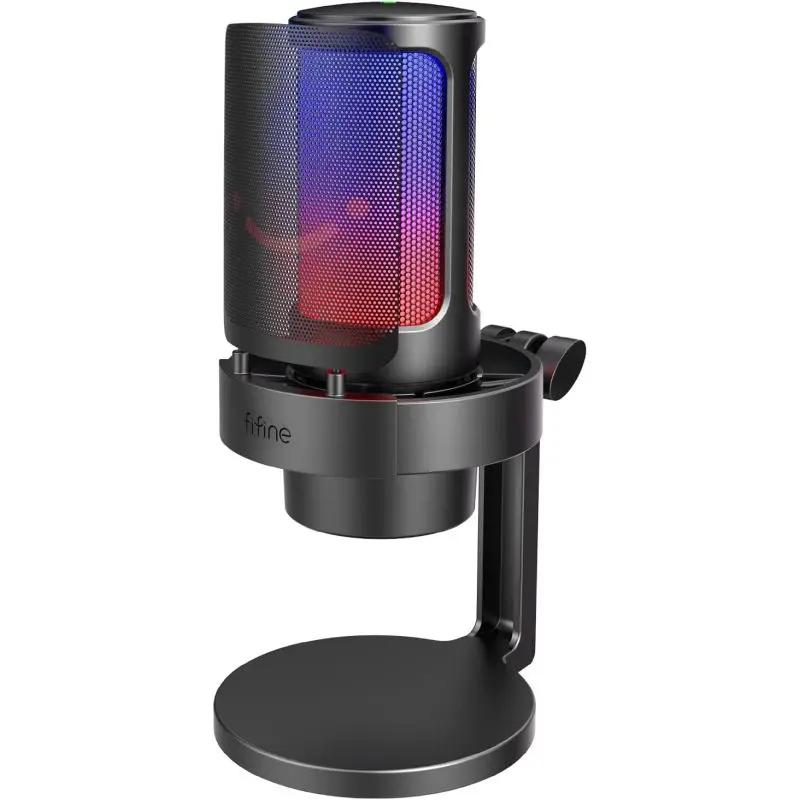 Fifine USB Kondensator Mikrofon mit Stummschalttaste, Popfilter und Kopfhörerbuchse Sekey