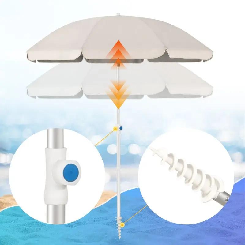 Sekey ∅ 180 cm Alu Strandschirm mit Schutzhülle und Bodenhülse, Sonnenschutz UV50+ Sekey