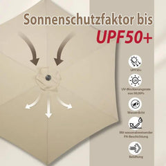 Sekey 220 cm Sonnenschirm mit Kurbel und Auto Kippen, Sonnenschutz UV50+ Sekey