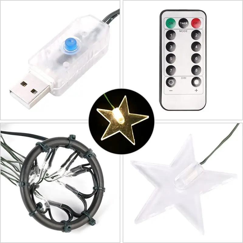 Salcar 1,5 m LED Lichterkette für Weihnachtsbaum, 120 LEDs, mit Fernbedienung, USB-betrieben Salcar
