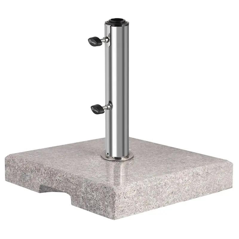 Sekey 25 kg Granit Sonnenschirmständer Eckig, für Schirmstock Ø 22 - 38 mm Sekey