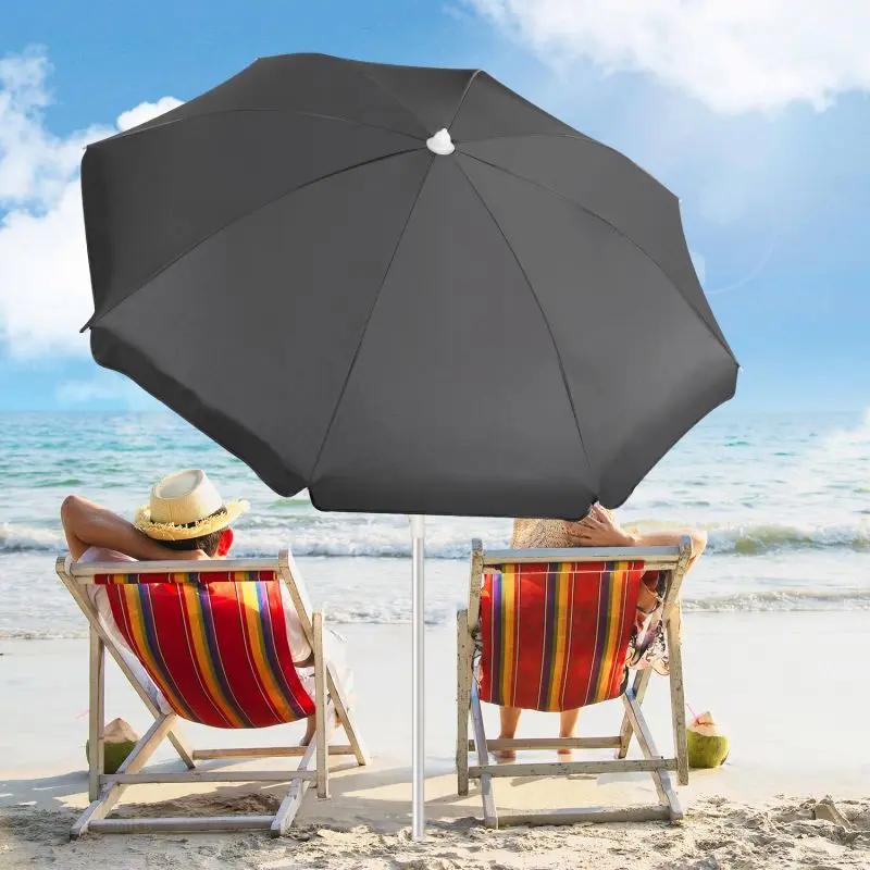 Sekey ∅ 180 cm Alu Strandschirm mit Schutzhülle und Bodenhülse, Sonnenschutz UV50+ Sekey