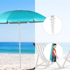 Sekey ∅ 180 cm Alu Strandschirm mit Schutzhülle und Bodenhülse, Sonnenschutz UV50+ Sekey