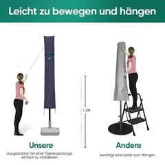 Sekey 190 x 30/50 cm Schutzhülle für 350 cm Sonnenschirm, aus Polyester-Gewebe Sekey