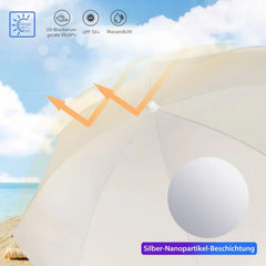 Sekey ∅ 180 cm Alu Strandschirm mit Schutzhülle und Bodenhülse, Sonnenschutz UV50+ Sekey