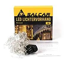 Salcar 2m/ 5m / 10m LED Eisregen Lichterkette, 80 /200 / 400 LEDs Salcar