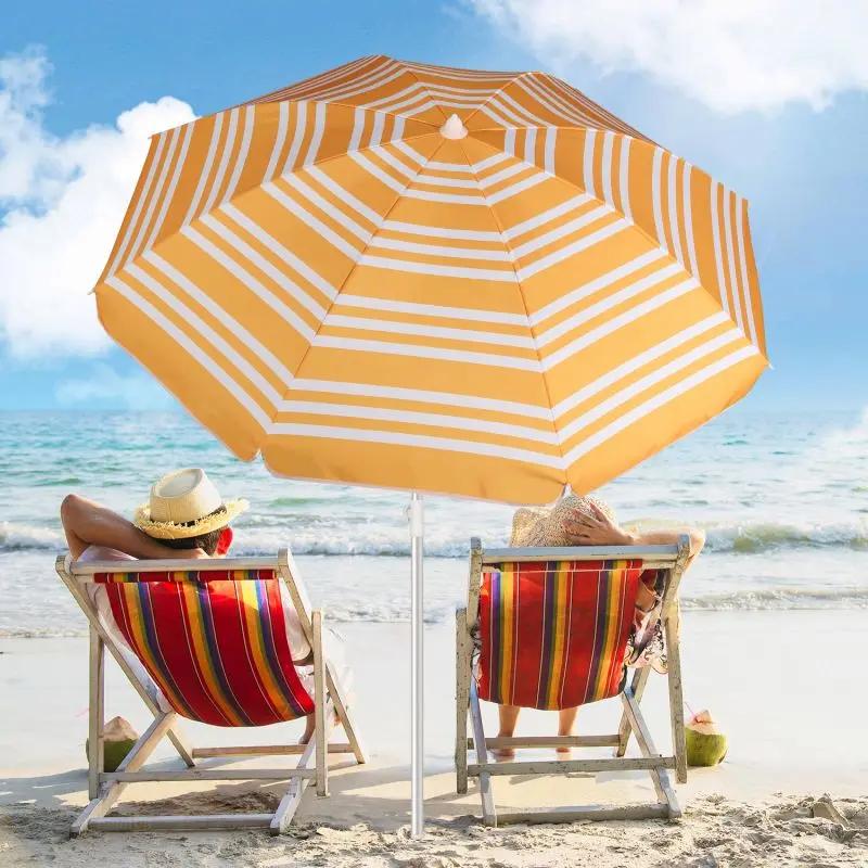 Sekey ∅ 180 cm Alu Strandschirm mit Schutzhülle und Bodenhülse, Sonnenschutz UV50+ Sekey