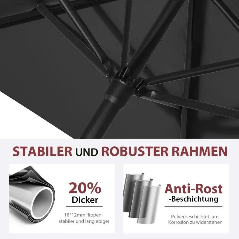 Sekey 200 x 125 cm Balkonschirm Rechteckig, Sonnenschutz UV50+ Sekey