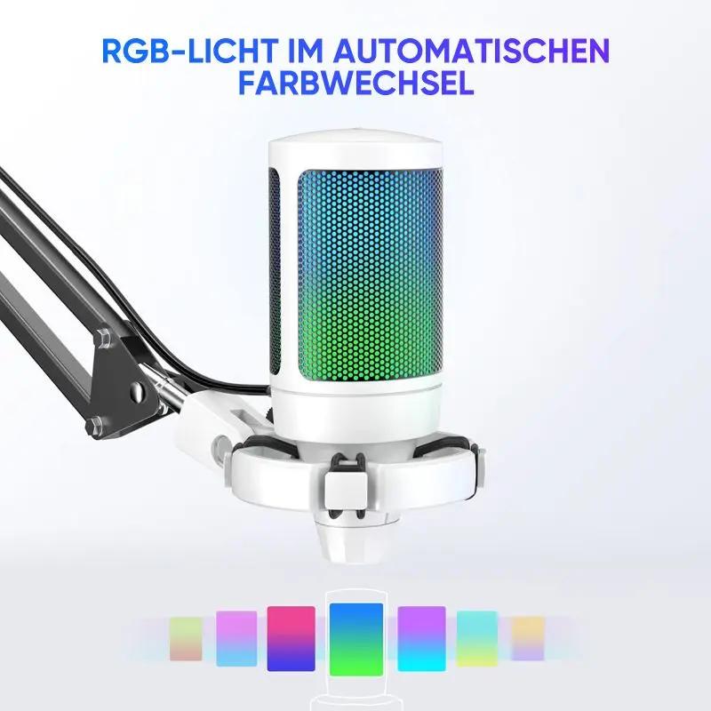 Fifine USB Kondensator Mikrofon mit Arm und Stummschalttaste, A6T Sekey