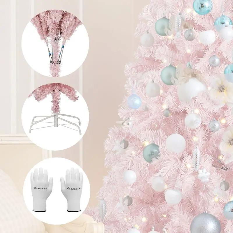 Salcar 180cm Künstlicher Weihnachtsbaum Rosa Weihnachtsbaum, Nordmanntanne, mit 735 Spitzen Salcar