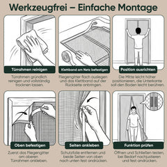 Sekey Insektenschutz-Tür für Balkon & Terrasse – Fliegengitter Magnet ohne Bohren, Luftdurchlässiges Moskitonetz für Familien & Haustiere