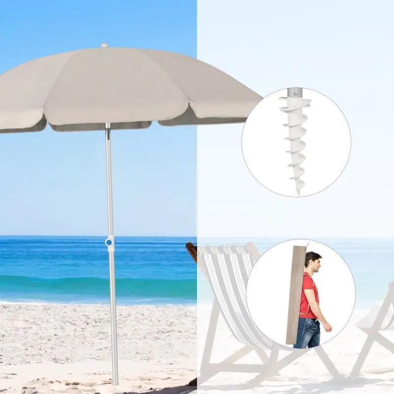 Sekey ∅ 180 cm Alu Strandschirm mit Schutzhülle und Bodenhülse, Sonnenschutz UV50+ Sekey