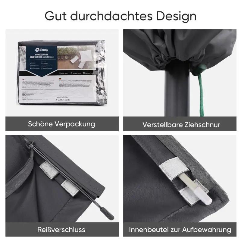 Sekey 136 x 27/35,5 cm Schutzhülle für 200 cm Sonnenschirm, aus Polyester-Gewebe Sekey