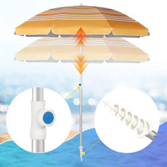 Sekey ∅ 180 cm Alu Strandschirm mit Schutzhülle und Bodenhülse, Sonnenschutz UV50+ Sekey