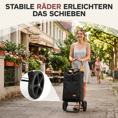 Sekey Einkaufstrolley klappbar 3-in-1 – Einkaufstrolley, Sackkarre & Rucksack mit Aluminiumrahmen, faltbarer Einkaufswagen mit PU-Rädern für Einkauf, Reisen & Alltag
