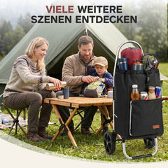 Sekey Einkaufstrolley klappbar 3-in-1 – Einkaufstrolley, Sackkarre & Rucksack mit Aluminiumrahmen, faltbarer Einkaufswagen mit PU-Rädern für Einkauf, Reisen & Alltag