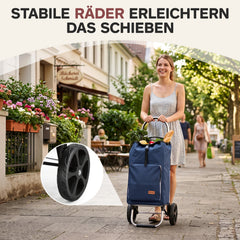 Sekey Einkaufstrolley klappbar 3-in-1 – Einkaufstrolley, Sackkarre & Rucksack mit Aluminiumrahmen, faltbarer Einkaufswagen mit PU-Rädern für Einkauf, Reisen & Alltag