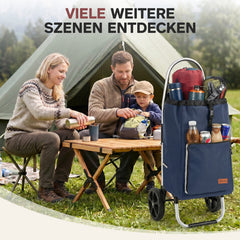 Sekey Einkaufstrolley klappbar 3-in-1 – Einkaufstrolley, Sackkarre & Rucksack mit Aluminiumrahmen, faltbarer Einkaufswagen mit PU-Rädern für Einkauf, Reisen & Alltag