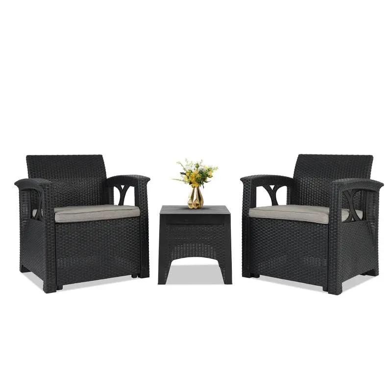 Sekey 3-teilig Gartenmöbel Set, 2 Sessel und Gartentisch Sekey