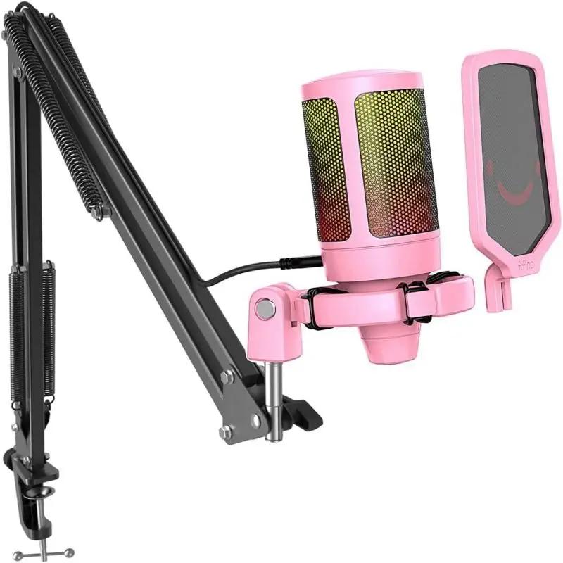 Fifine USB Kondensator Mikrofon mit Arm und Stummschalttaste, A6T Sekey