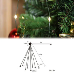 Salcar 1,5 m LED Lichterkette für Weihnachtsbaum, 120 LEDs, mit Fernbedienung, USB-betrieben Salcar