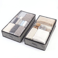 Sekey Unterbett-Aufbewahrungstasche 110L – Faltbare Aufbewahrungsbox mit transparentem Deckel, Doppelreißverschluss & 4 Tragegriffen, 100 × 50 × 19 cm, für Kleidung, Bettwäsche & Decken